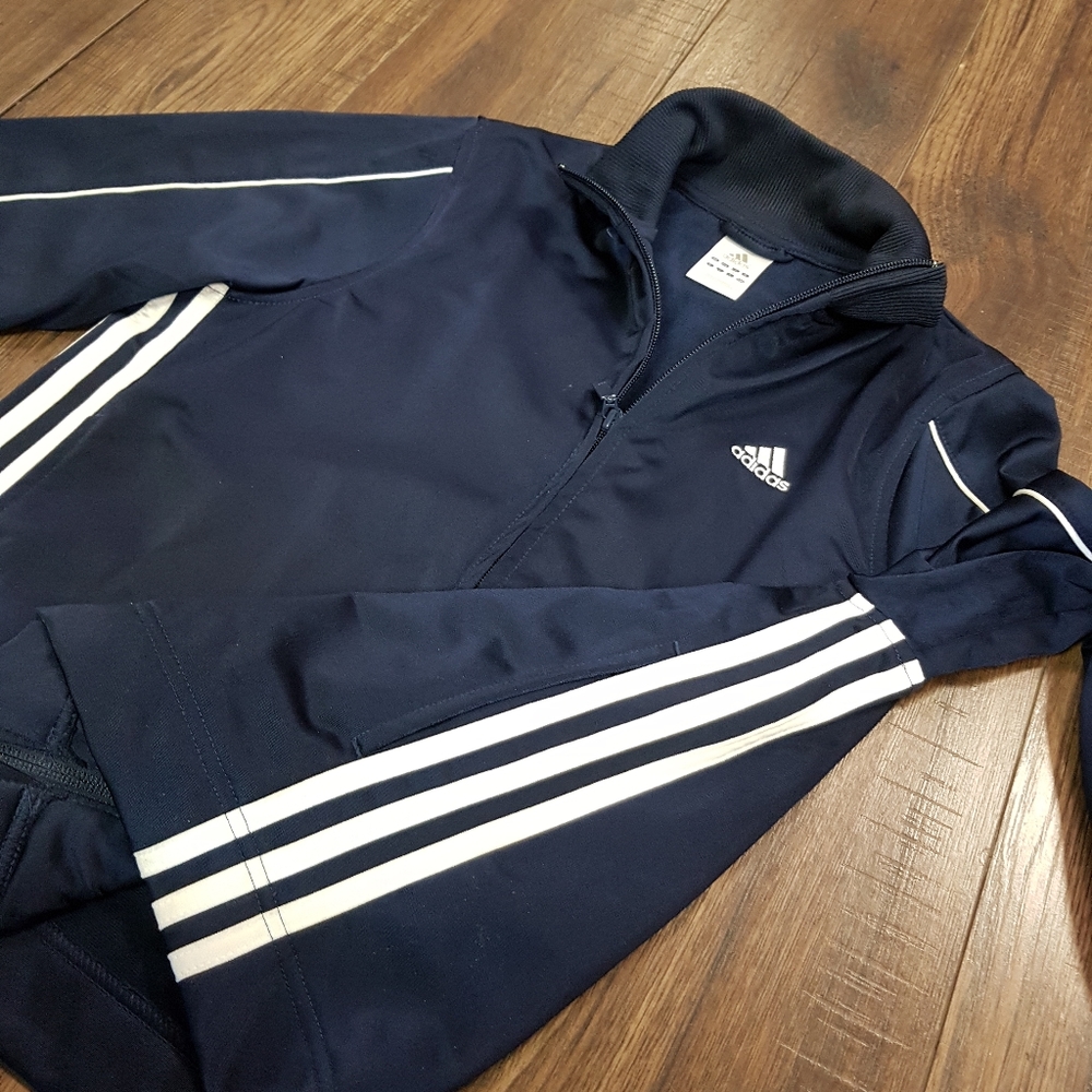 Navy Blue Adidas Track Jacket - Picture 2 of 2